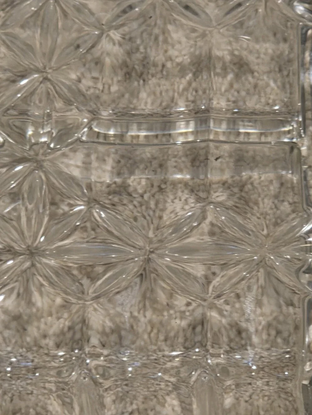 Pressed Glass Divided Vanity Tray - 4 Compartment, Vintage